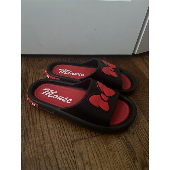 Disney Women Minnie Mouse Bow Comfort Slide Sandal Size 11 - Picture 1 of 7